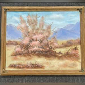 Desert Landscape Painting with Wood Frame